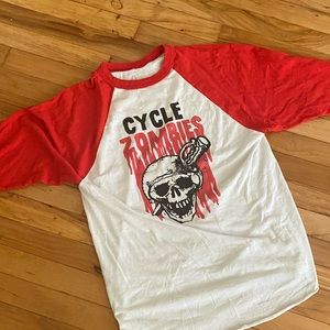Cycle Zombies Raglan Baseball Tee
